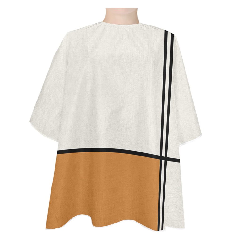 Orange Barber Cape - Salon Hair Cutting Cape for Women,Men,Kids,Adults,Modern Abstract Geometric Patchwork Stripes Art Haircut Cape with Elastic Neckline Hairdressing Stylist Cape Gown Accessories