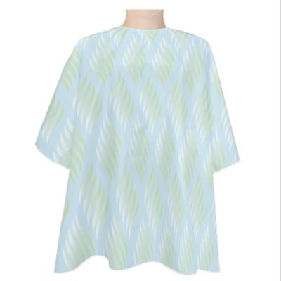 Green Geometric Stripes Barber Cape - Salon Hair Cutting Cape for Women,Men,Kids,Adults,Blue Modern Abstract Minimalistic Art Haircut Cape with Elastic Neckline Hairdressing Stylist Cape Gown