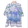 Blue Flower Barber Cape - Salon Hair Cutting Cape for Women,Men,Kids,Adults,Green Leaves Rustic Plaid Purple Haircut Cape with Adjustable Elastic Neckline Hairdressing Stylist Cape Gown Accessories view 1