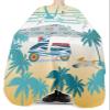 Summer Fall Beach Barber Cape - Salon Hair Cutting Cape for Women,Men,Kids,Adults,Topical Seaside Coconut Trees Motorcycle Haircut Cape with Elastic Neckline Hairdressing Stylist Cape Gown Accessories view 3
