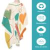 Abstract Barber Cape - Salon Hair Cutting Cape for Women,Men,Kids,Adults,Cartoon Educational Creative Doodles Art Haircut Cape with Elastic Neckline Hairdressing Stylist Cape Gown Accessories view 2