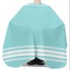 Aqua Geometric Barber Cape - Salon Hair Cutting Cape for Women,Men,Kids,Adults,Modern Abstract Farmhouse White Stripes Haircut Cape with Elastic Neckline Hairdressing Stylist Cape Gown Accessories view 3