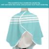 Aqua Geometric Barber Cape - Salon Hair Cutting Cape for Women,Men,Kids,Adults,Modern Abstract Farmhouse White Stripes Haircut Cape with Elastic Neckline Hairdressing Stylist Cape Gown Accessories view 4