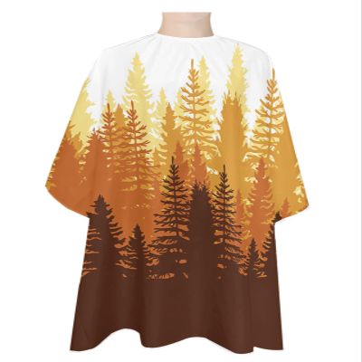 Abstract Forest Orange Barber Cape - Salon Hair Cutting Cape for Women,Men,Kids,Adults,Modern Gradient Aesthetics Colors Haircut Cape with Elastic Neckline Hairdressing Stylist Cape Gown Accessories