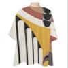 Geometric Barber Cape - Salon Hair Cutting Cape for Women,Men,Kids,Adults,Abstract Black Middle Century Boho Yellow Red Stripes Haircut Cape with Elastic Neckline Hairdressing Stylist Cape Gown view 1