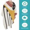 Geometric Barber Cape - Salon Hair Cutting Cape for Women,Men,Kids,Adults,Abstract Black Middle Century Boho Yellow Red Stripes Haircut Cape with Elastic Neckline Hairdressing Stylist Cape Gown view 2