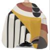 Geometric Barber Cape - Salon Hair Cutting Cape for Women,Men,Kids,Adults,Abstract Black Middle Century Boho Yellow Red Stripes Haircut Cape with Elastic Neckline Hairdressing Stylist Cape Gown view 3
