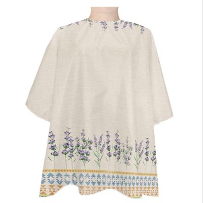 Boho Lavender Barber Cape - Salon Hair Cutting Cape for Women,Men,Kids,Adults,Retro Purple Flower Geometric Blue Orange Haircut Cape with Elastic Neckline Hairdressing Stylist Cape Gown Accessories