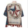 Country Red Blue Star Barber Cape - Salon Hair Cutting Cape for Women,Men,Kids,Adults,Independence Day Rustic Flag Haircut Cape with Elastic Neckline Hairdressing Stylist Cape Gown Accessories view 1