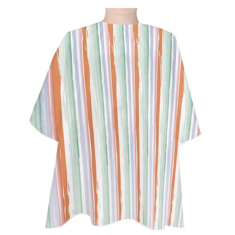 Abstract Orange Barber Cape - Salon Hair Cutting Cape for Women,Men,Kids,Adults,Geometric Striped Ombre Green Haircut Cape with Adjustable Elastic Neckline Hairdressing Stylist Cape Gown Accessories