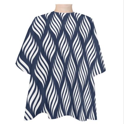 Abstract Navy Blue Barber Cape - Salon Hair Cutting Cape for Women,Men,Kids,Adults,Modern Minimalistic Geometric Stripes Haircut Cape with Elastic Neckline Hairdressing Stylist Cape Gown Accessories