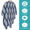 Abstract Navy Blue Barber Cape - Salon Hair Cutting Cape for Women,Men,Kids,Adults,Modern Minimalistic Geometric Stripes Haircut Cape with Elastic Neckline Hairdressing Stylist Cape Gown Accessories view 2