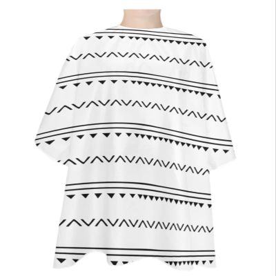 Bohemian Barber Cape - Salon Hair Cutting Cape for Women,Men,Kids,Adults,Boho Stripes Cream Tribal Folk Geometric Haircut Cape with Elastic Neckline Hairdressing Stylist Cape Gown Accessories