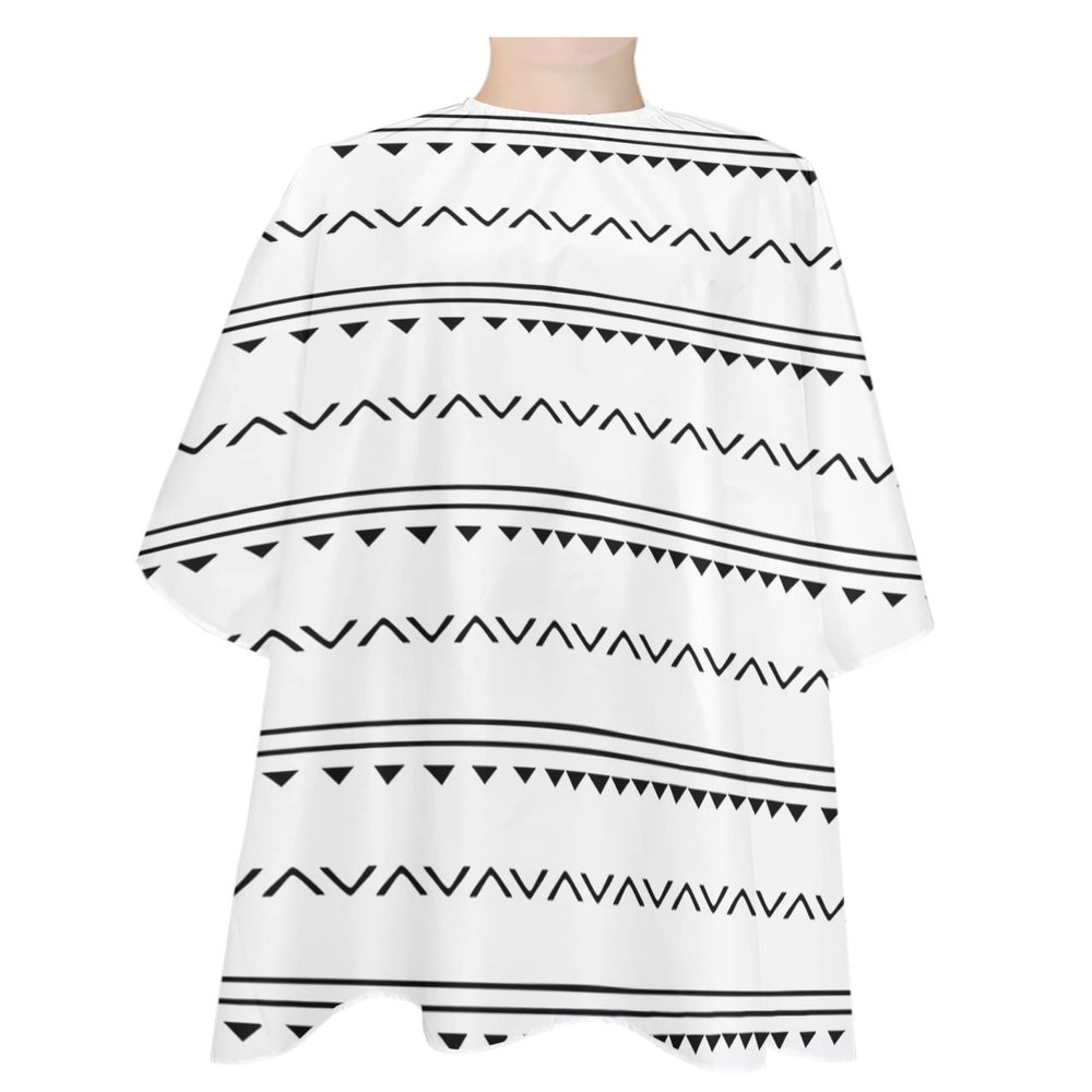 Bohemian Barber Cape - Salon Hair Cutting Cape for Women,Men,Kids,Adults,Boho Stripes Cream Tribal Folk Geometric Haircut Cape with Elastic Neckline Hairdressing Stylist Cape Gown Accessories