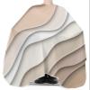 Abstract Ocean Seawaves Barber Cape - Salon Hair Cutting Cape for Women,Men,Kids,Adults,Modern Ombre Brown White Geometric Color Art Haircut Cape with Elastic Neckline Hairdressing Stylist Cape Gown view 3