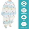 Cartoon Rainbows Barber Cape - Salon Hair Cutting Cape for Women,Men,Kids,Adults,Cute Funny Blue Geometric White Stripes Haircut Cape with Elastic Neckline Hairdressing Stylist Cape Gown Accessories view 2