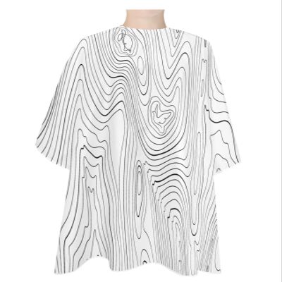 Geometric Barber Cape - Salon Hair Cutting Cape for Women,Men,Kids,Adults,Modern Abstarct Stripes Mountain Line Art Haircut Cape with Elastic Neckline Hairdressing Stylist Cape Gown Accessories