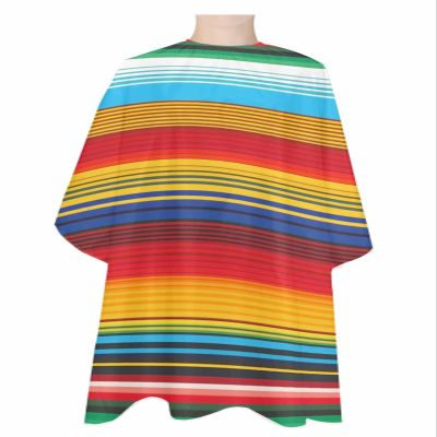 Boho Stripes Barber Cape - Salon Hair Cutting Cape for Women,Men,Kids,Adults,Colorful Mexico Gradual Striped Haircut Cape with Adjustable Elastic Neckline Hairdressing Stylist Cape Gown Accessories