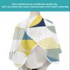 Geometric Barber Cape - Salon Hair Cutting Cape for Women,Men,Kids,Adults,Modern Abstract Yellow Navy Blue Teal Cream Haircut Cape with Elastic Neckline Hairdressing Stylist Cape Gown Accessories view 4