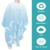 Ombre Blue Barber Cape - Salon Hair Cutting Cape for Women,Men,Kids,Adults,White Feather Fantasy Abstract Minimalistic Aesthetic Art Haircut Cape with Elastic Neckline Hairdressing Stylist Cape Gown view 2