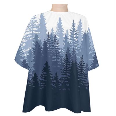 Blue Forest Barber Cape - Salon Hair Cutting Cape for Women,Men,Kids,Adults,Modern Abstract Gradient Aesthetics Colored Haircut Cape with Elastic Neckline Hairdressing Stylist Cape Gown Accessories