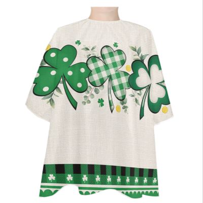 St. Patrick's Day Barber Cape - Salon Hair Cutting Cape for Women,Men,Kids,Adults,Green Shamrock Farmhouse Plaid Eucalyptus Haircut Cape with Elastic Neckline Hairdressing Stylist Cape Gown