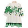 St. Patrick's Day Barber Cape - Salon Hair Cutting Cape for Women,Men,Kids,Adults,Green Shamrock Farmhouse Plaid Eucalyptus Haircut Cape with Elastic Neckline Hairdressing Stylist Cape Gown view 1