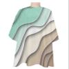 Abstract Modern Geometric Brown Art Barber Cape - Salon Hair Cutting Cape for Women,Men,Kids,Adults,Ombre Green White Ocean Seawaves,Haircut Cape with Elastic Neckline Hairdressing Stylist Cape Gown view 1