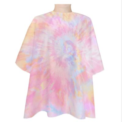 Colorful Tie-Dye Barber Cape - Salon Hair Cutting Cape for Women,Men,Kids,Adults,Ombre Rainbow Gradient Swirl Aesthetic Art Haircut Cape with Elastic Neckline Hairdressing Stylist Cape Gown