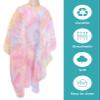 Colorful Tie-Dye Barber Cape - Salon Hair Cutting Cape for Women,Men,Kids,Adults,Ombre Rainbow Gradient Swirl Aesthetic Art Haircut Cape with Elastic Neckline Hairdressing Stylist Cape Gown view 2
