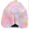 Colorful Tie-Dye Barber Cape - Salon Hair Cutting Cape for Women,Men,Kids,Adults,Ombre Rainbow Gradient Swirl Aesthetic Art Haircut Cape with Elastic Neckline Hairdressing Stylist Cape Gown view 3