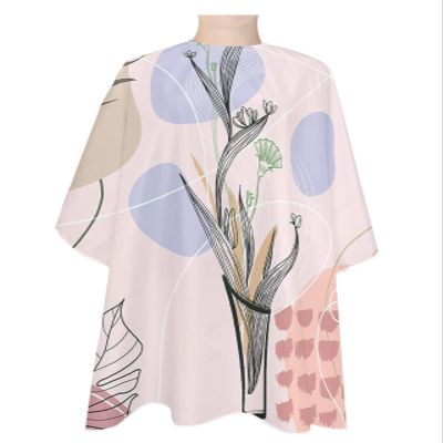 Abstract Barber Cape - Salon Hair Cutting Cape for Women,Men,Kids,Adults,Mo-randi Colorful Modern Leaves Line Minimalist Art Haircut Cape with Elastic Neckline Hairdressing Stylist Cape Gown