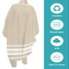 Country Rustic Stripes Barber Cape - Salon Hair Cutting Cape for Women,Men,Kids,Adults,Khaki White Geometric Line Luxurious Art Haircut Cape with Elastic Neckline Hairdressing Stylist Cape Gown view 2