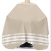 Country Rustic Stripes Barber Cape - Salon Hair Cutting Cape for Women,Men,Kids,Adults,Khaki White Geometric Line Luxurious Art Haircut Cape with Elastic Neckline Hairdressing Stylist Cape Gown view 3