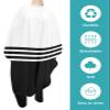 Stripes Black Barber Cape - Salon Hair Cutting Cape for Women,Men,Kids,Adults,Abstract Modern Art Modern Geometric Whie Haircut Cape with Elastic Neckline Hairdressing Stylist Cape Gown Accessories view 2