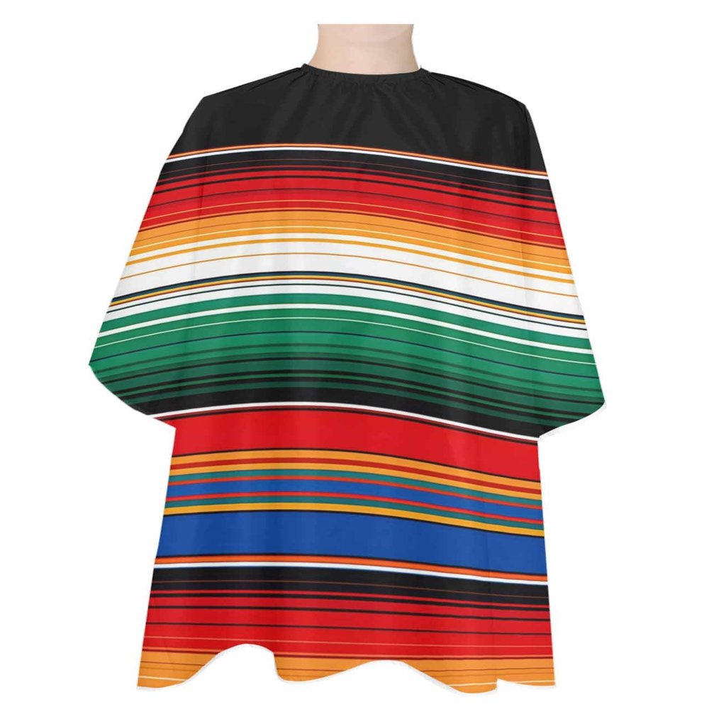 Abstract Mexico Barber Cape - Salon Hair Cutting Cape for Women, Men, Kids, Adults, Ombre Moderb Stripes Art Haircut Cape with Adjustable Elastic Neckline Hairdressing Stylist Cape Gown Accessories