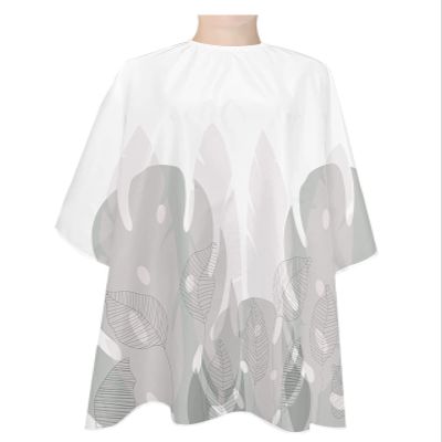 Minimalistic Leaves Barber Cape - Salon Hair Cutting Cape for Women,Men,Kids,Adults,Abstract Modern European Geometric Stripes Haircut Cape with Elastic Neckline Hairdressing Stylist Cape Gown