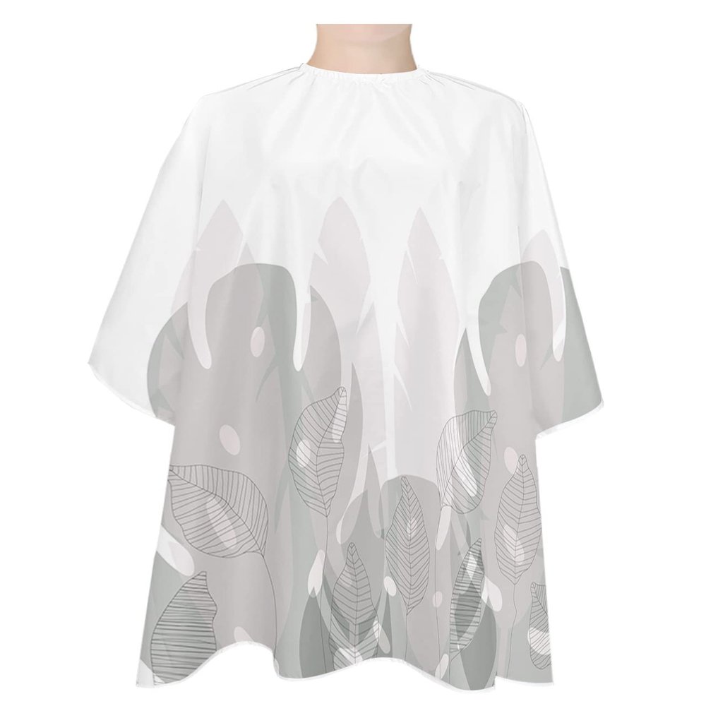 Minimalistic Leaves Barber Cape - Salon Hair Cutting Cape for Women,Men,Kids,Adults,Abstract Modern European Geometric Stripes Haircut Cape with Elastic Neckline Hairdressing Stylist Cape Gown