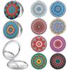 Berlune 10 Pcs Mandala Pocket Mirror Mini Travel Compact Makeup Mirrors Purses Accessories Hand Folding Beauty Mandala Designs Cosmetic Mirror Double-Sided 2 x Magnifying Supply for Girls Women view 1