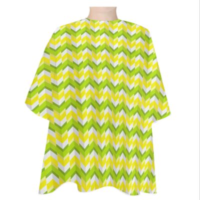 Abstract Modern Barber Cape - Salon Hair Cutting Cape for Women,Men,Kids,Adults,Yellow Green Geometriy Lines Minimalist Art Haircut Cape with Elastic Neckline Hairdressing Stylist Cape Gown