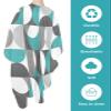 Abstract Aqua Barber Cape - Salon Hair Cutting Cape for Women, Men, Kids, Adults, Modern Grey White Geometric Haircut Cape with Adjustable Elastic Neckline Hairdressing Stylist Cape Gown Accessories view 2