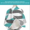 Abstract Aqua Barber Cape - Salon Hair Cutting Cape for Women, Men, Kids, Adults, Modern Grey White Geometric Haircut Cape with Adjustable Elastic Neckline Hairdressing Stylist Cape Gown Accessories view 4