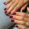 KQueenest Burgundy Red Press on Nails Short Square Nails Set, Dark Color Fake Nails Short, Small Gel Nails Press Ons, Acrylic Glue on Nails for Women New Year Party in 24 Pcs view 1