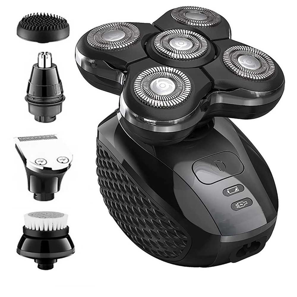 Electric Razor for Men, 5 IN 1 Electric Shaver For Men Wet Dry Electric Razor Beard Hair Trimmer Rechargeable Bald Shaving Machine 5in1 Grooming Kits