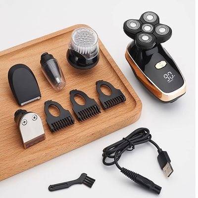 Electric Razor for Men, 5 In 1 Digital Display Wet Dry Electric Shaver Bald Shaving Machine Men Beard Hair Trimmer Body Facial Electric Razor Rechargeable