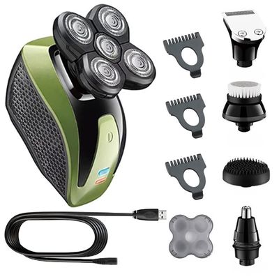 Electric Razor for Men, 5 in 1 Washable Professional Bald Shaving Machine for Men Electric Shaver Beard Trimmer Rechargeable Electric Razor Grooming Set