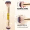 DUcare Foundation Powder Brush Double Ended Blush Makeup Brushes, Duo Bronzer Blush ideal for cream or powder view 2