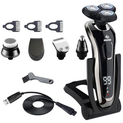 Electric Razor for Men, 5 In 1 LCD Display Powerful Wet Dry Electric Shaver For Men Waterproof Beard Electric Razor Facial Shaving Machine Rechargeable