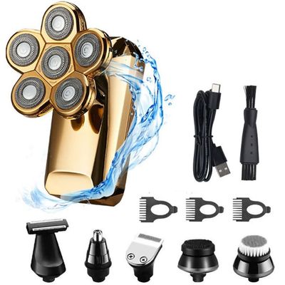 Electric Razor for Men, Wet Dry 6 in 1 Electric Shaver for Men Beard Hair Trimmer Face Body Grooming Kit Electric Razor Bald Shaving Machine Rechargeable