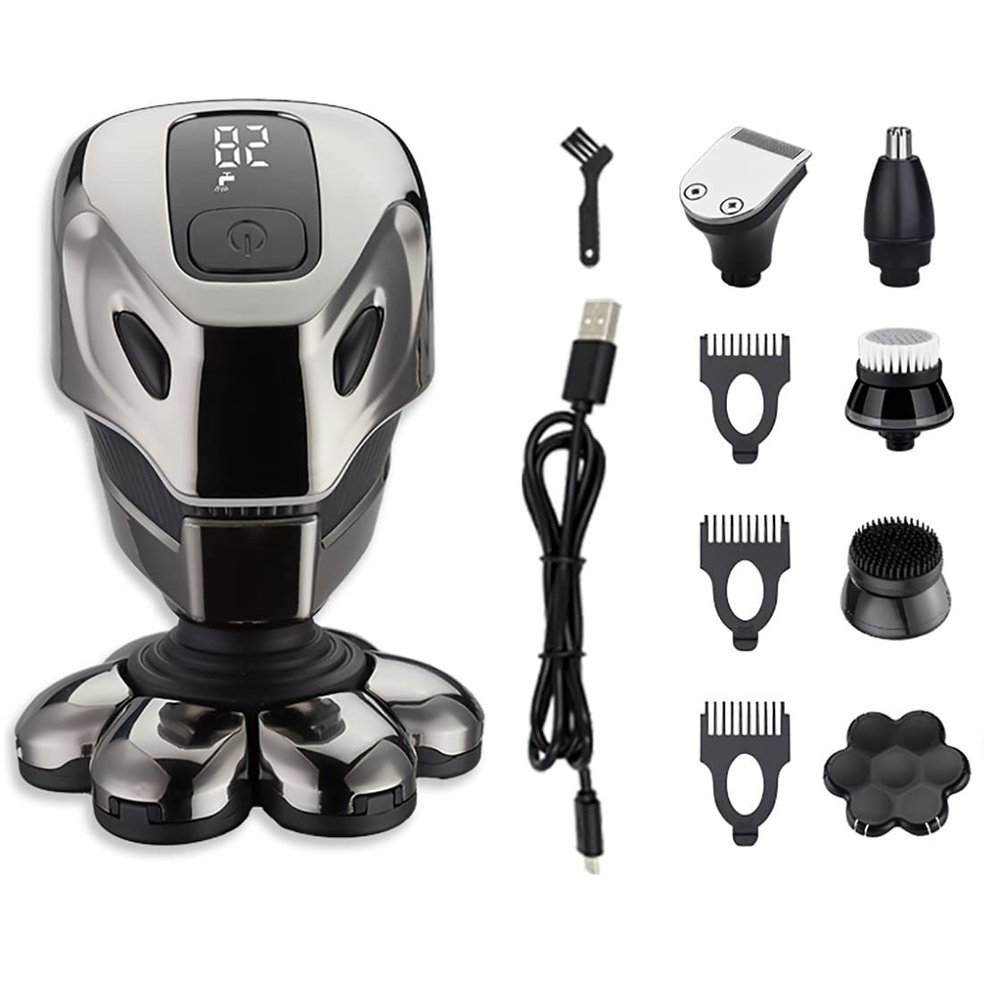Electric Razor for Men, Men's Shaver Trimmer for Men Multifunctional Washing Razor Machine Shaving Electric Razor USB Charging Washable Bald Machine
